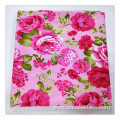 hot pink cotton printed satin fabric custom fabric printing floral printed fabric